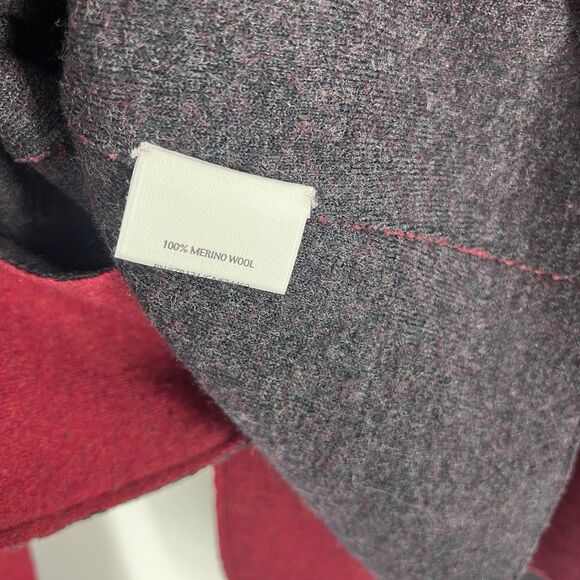 Eileen Fisher Sweater Size Large Red Felted Merino Wool Blazer Jacket Button Up - Picture 8 of 9